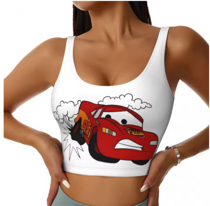 Lightning McQueen Themed Yoga Tops