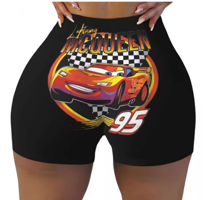Lightning McQueen Themed Yoga Shorts