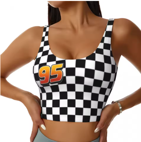 Lightning McQueen Themed Yoga Tops