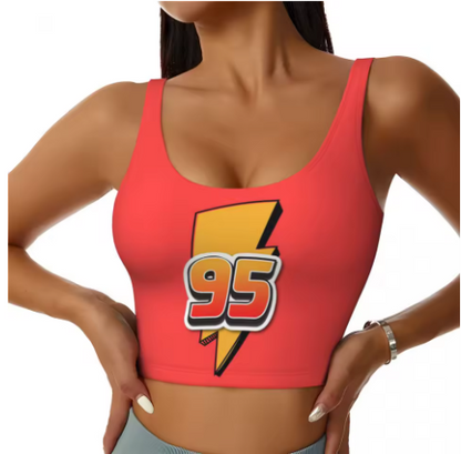 Lightning McQueen Themed Yoga Tops