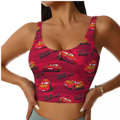 Lightning McQueen Themed Yoga Tops
