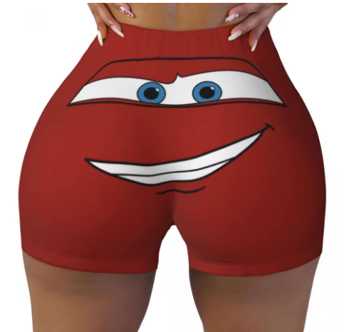 Lightning McQueen Themed Yoga Shorts
