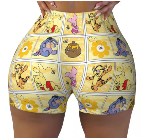 Winnie the Pooh Themed Yoga Shorts